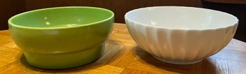 Santa Anita Ceramic Bowl & White Scalloped Bowl - 2 Pieces