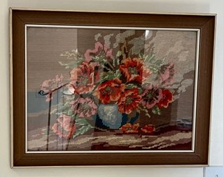 Floral Needlepoint Framed