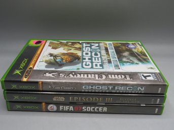 Xbox Video Games - Ghost Recon/star Wars Episode 3/fIFA 2007 Soccer - Lot Of 3