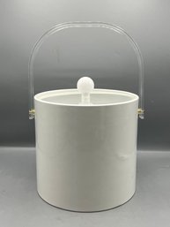 Glossy White Vinyl Ice Bucket With Lid