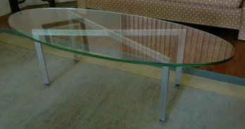 Oval Glass Top Coffee Table