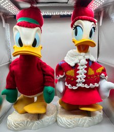 Mickey Unlimited Santas Best Donald And Daisy Duck Animated Figurines - 2 Piece Lot