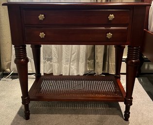 Ethan Allen 2 Drawer Nightstand With Caning