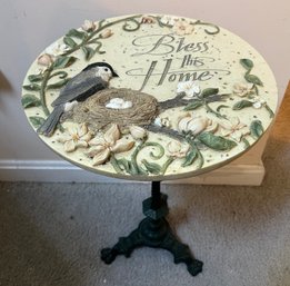 'Bless This Home' 2 Piece Resin Top Table