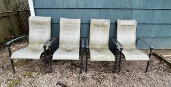 Cast Aluminum Patio Chairs, 4 Chairs