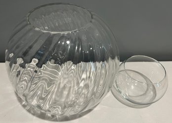 Large And Small Glass Dome Vases