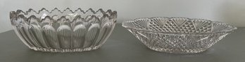 Crystal Cut Serving Bowls - 2 Piece Lot