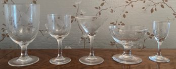 Sasaki Wheat Etched Glasses -52 Pieces
