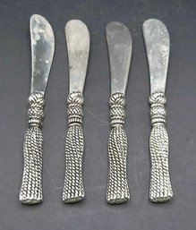 Silea Tassel Handled Silver Plated Butter Knives - 4 Pieces