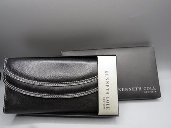 Kenneth Cole Black Genuine Leather Wallet - New In Box
