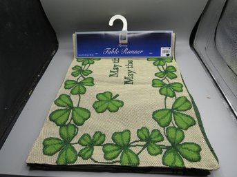 Windham Home Irish Blessing Shamrock Tapestry Table Runner 72' X 13' - New