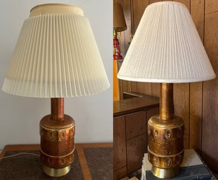 Copper Hammered Table Lamps - 2 Pieces