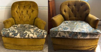 Swivel Tufted Armchairs - 2 Pieces