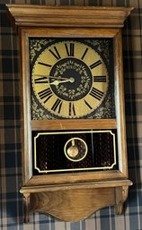 Vintage Cornwall Pendulum Wood Wall Quartz Clock