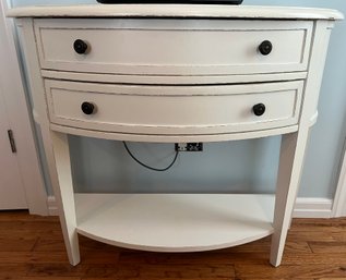 Demilune Chalk White 2 Drawer Table