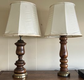 Wooden Buffet Table Lamps - 2 Pieces