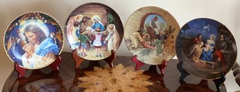 Porcelain Decorative Religious Collectors Plates - 4 Pieces