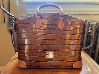 Dooney & Burke Croco Satchel With Adjustable Crossbody Strap