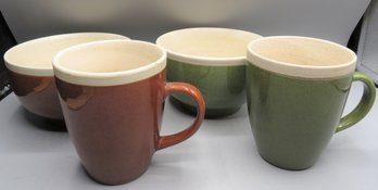 Essential Home Ceramic Bowls & Mugs - Service For Two
