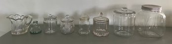 Assorted Glass Jars & Lids - 14 Piece Lot