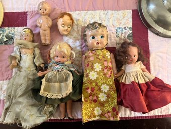 Assorted Lot Of Small Antique Dolls- 6 Pieces