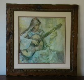 George Michaud Woman Playing Guitar Print