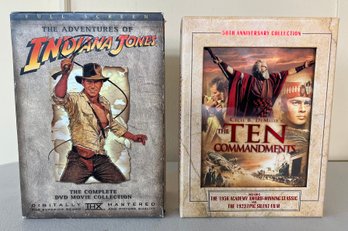 Indiana Jones Complete DVD Collection Box Set & The Ten Commandments DVD 3 Piece Set - 2 Pieces
