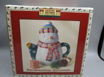 Debbie Mumm Marshmallow Snowman Teapot - In Original Box