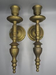 Brass Candleholder Wall Sconces - Set Of 2