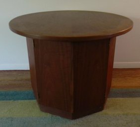 Bekins Round Top Hexagon Side Table Cabinet