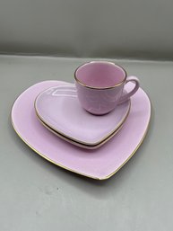 Williams-Sonoma Heart Shaped Plates & Tea Cup - 4 Pieces