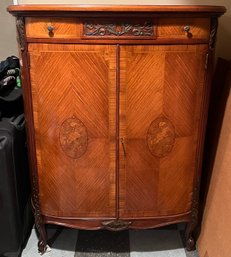 French Louis XV Style Marquetry Fruitwood Mens Dresser