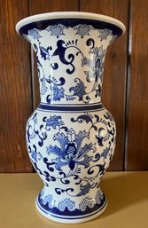 New Three Hands Corp. Blue And White Asian Styled Vase