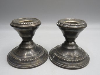 N.s. Sterling Weighted Candle Holders - Set Of 2