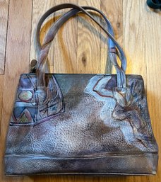 Jane Yoo Leather Wearable Art Tote Shoulder Bag