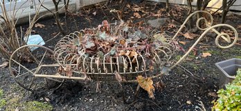 Wrought Iron Wheelbarrow Planter