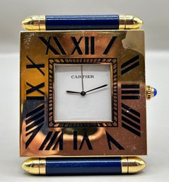 Cartier Quartz Folding Travel Alarm Clock, Swiss Made