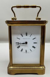 Tiffany & Co. 11 Jewels Brass Carriage Clock, Swiss Made