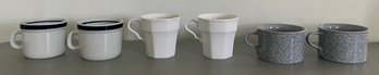 Savoir Vivre Mugs, Blue Monterrey Stoneware Mugs & Mikasa Mugs - 6 Piece Lot