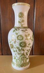 Porcelain Green Floral Vase
