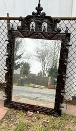 Antique Carved Wood Wall Mirror