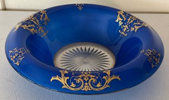 Cobalt Blue & Gold Centerpiece Bowl