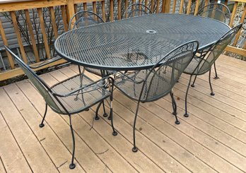 Wrought Iron Patio Table W 8 Chairs