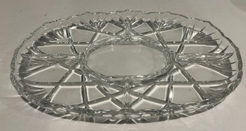 Cut Glass Divided Serving Platter