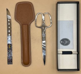 Germany Letter Opener And Scissors In Cowhide Sheath