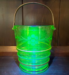 Uranium Glass Ice Bucket