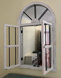 Rustic Arched Window Wall Mirror