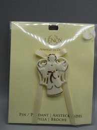Lenox Porcelain Pierced Angel Pin/pendant - New In Package