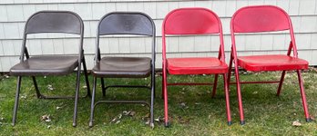 Folding Metal Chairs - 4 Pieces