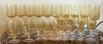 Toscany Roberta Amber Colored Glasses - 40 Pieces